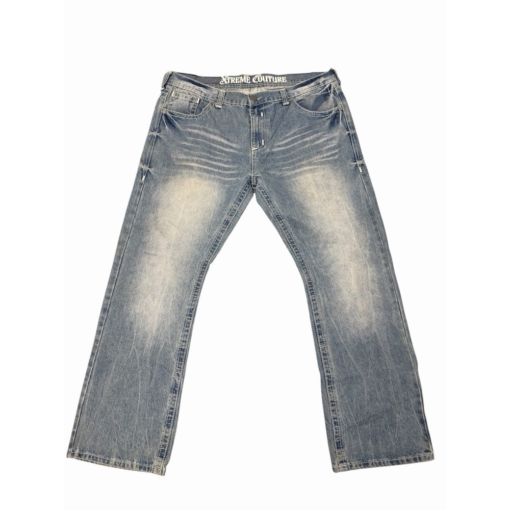Vtg Y2K Xtreme Couture Jeans Mens 40x32 Baggy Grunge Affliction Flap Pocket‎